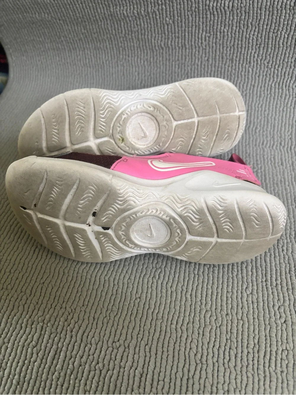 Nike Kids Maroon and Pink Slip-On Athletic Sneakers